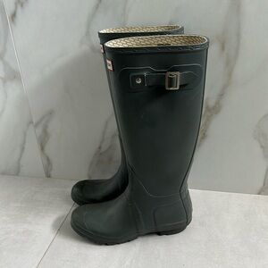 Hunter Women's Original Tall Gloss Rain Boots Grey Size 7